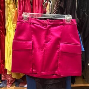 Pink Mini Skirt with Pockets